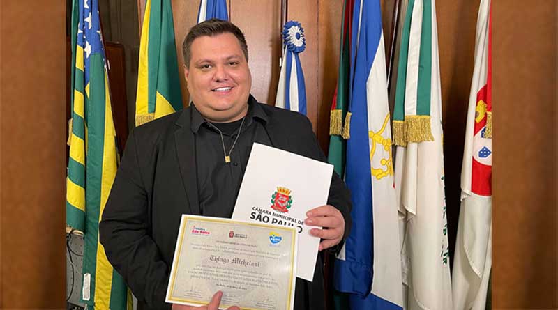 Thiago Michelasi é homenageado pela Câmara Municipal de São Paulo