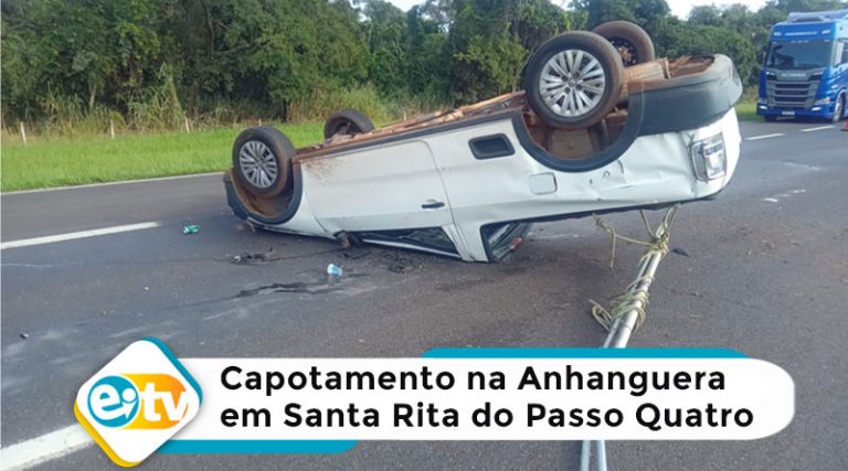 Capotamento na Anhanguera em Santa Rita P. Quatro
