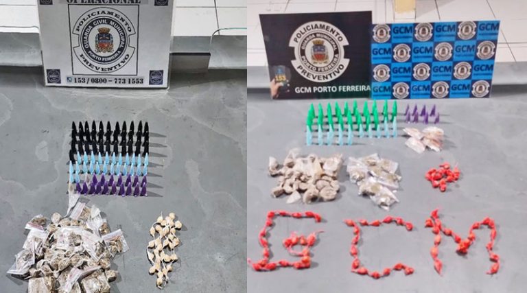 GCM apreende drogas nos bairro Jd. Esperança e Jd. Anésia
