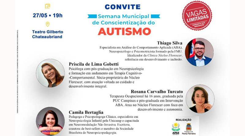 Semana de Conscientização do Autismo anuncia programação com especialistas renomados