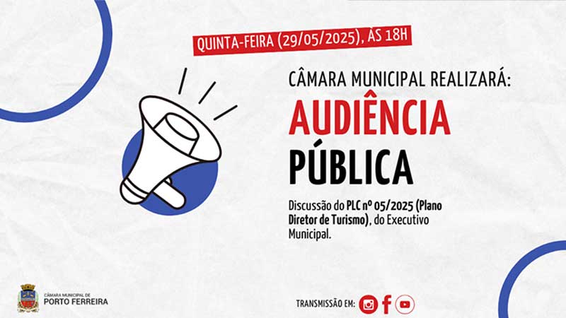 Audiência pública discutirá alterações no Plano Diretor de Turismo
