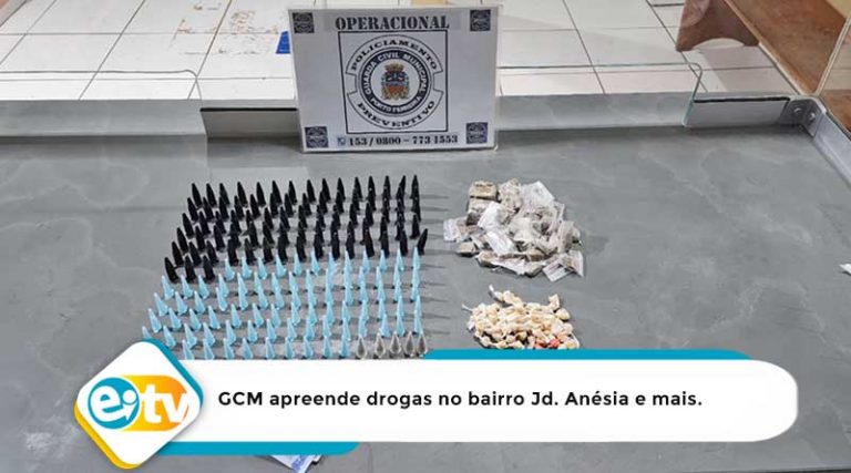 GCM apreende drogas no bairro Jd. Anésia