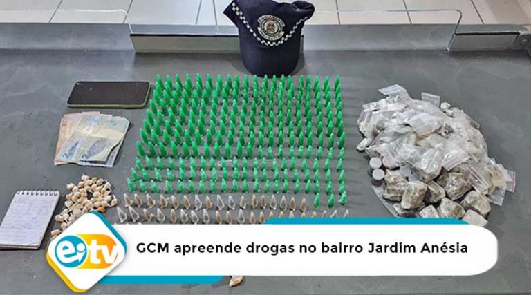 GCM apreende drogas no bairro Jardim Anésia