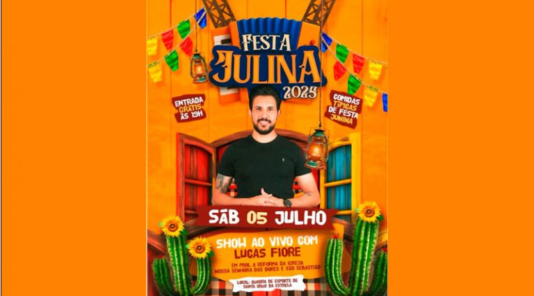 Santa Cruz da Estrela realiza Festa Julina com show ao vivo de Lucas Fiore.