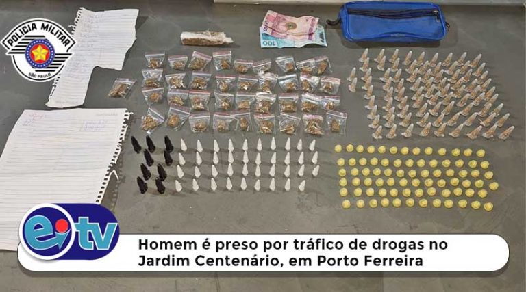 Homem é preso por tráfico de drogas no Jardim Centenário, em Porto Ferreira