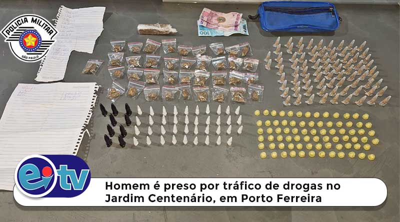 Homem é preso por tráfico de drogas no Jardim Centenário, em Porto Ferreira