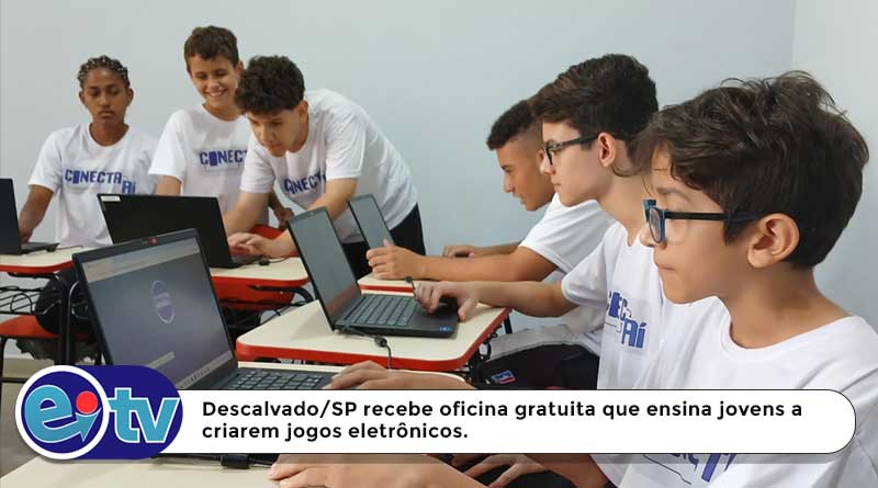 Descalvado/SP recebe oficina gratuita que ensina jovens a criarem jogos eletrônicos.