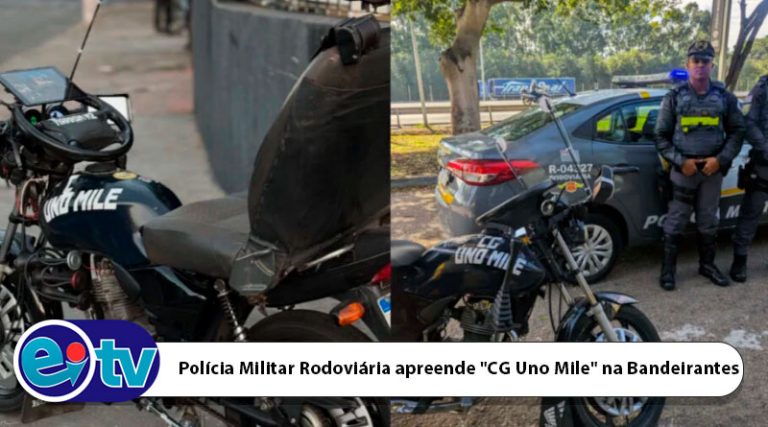 Polícia Militar Rodoviária apreende “CG Uno Mile” na Bandeirantes