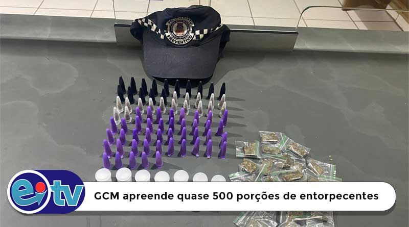 GCM apreende quase 500 porções de entorpecentes.