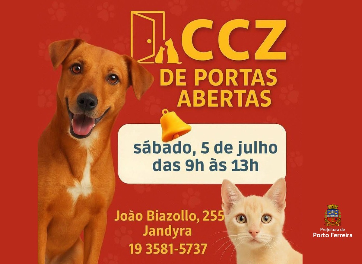 Centro de Zoonoses estará de portas abertas no sábado para adoção de cães e gatos.