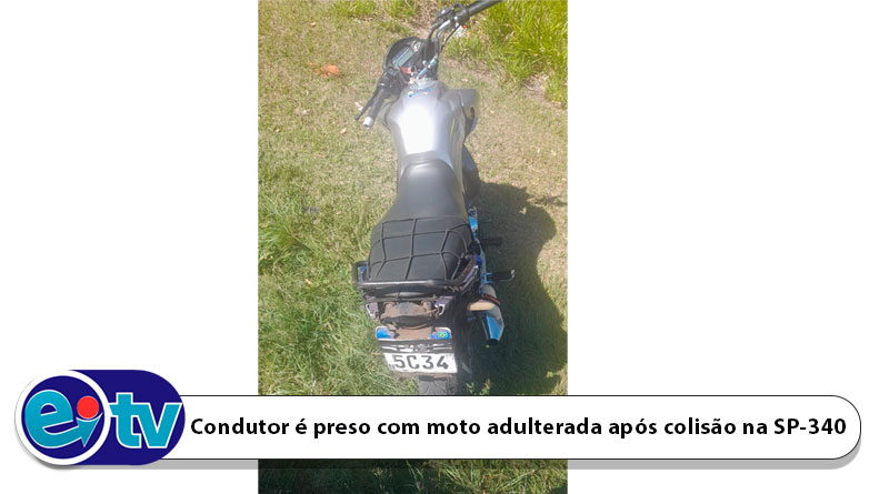 Condutor é preso com moto adulterada após colisão na SP-340