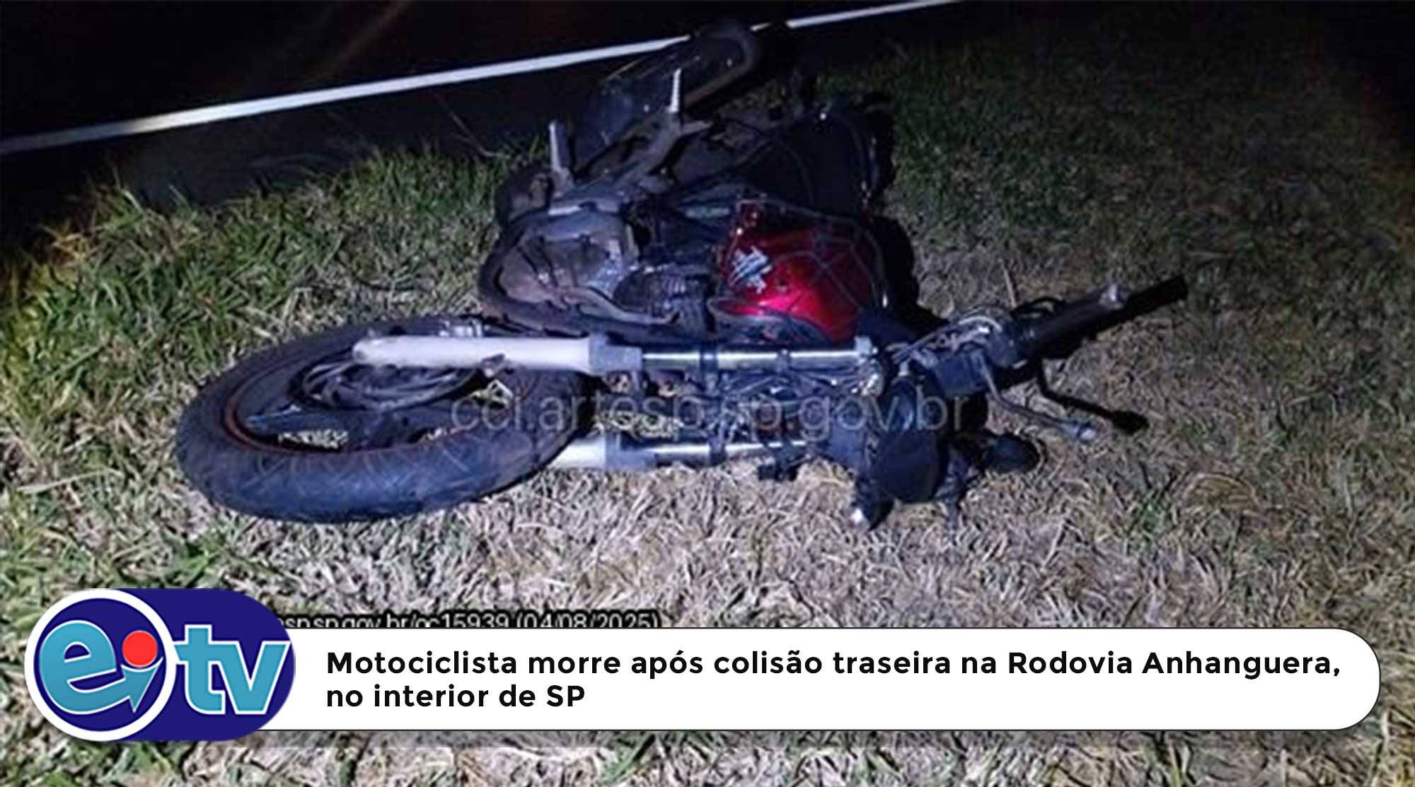 Motociclista morre após colisão traseira na Rodovia Anhanguera, no interior de SP