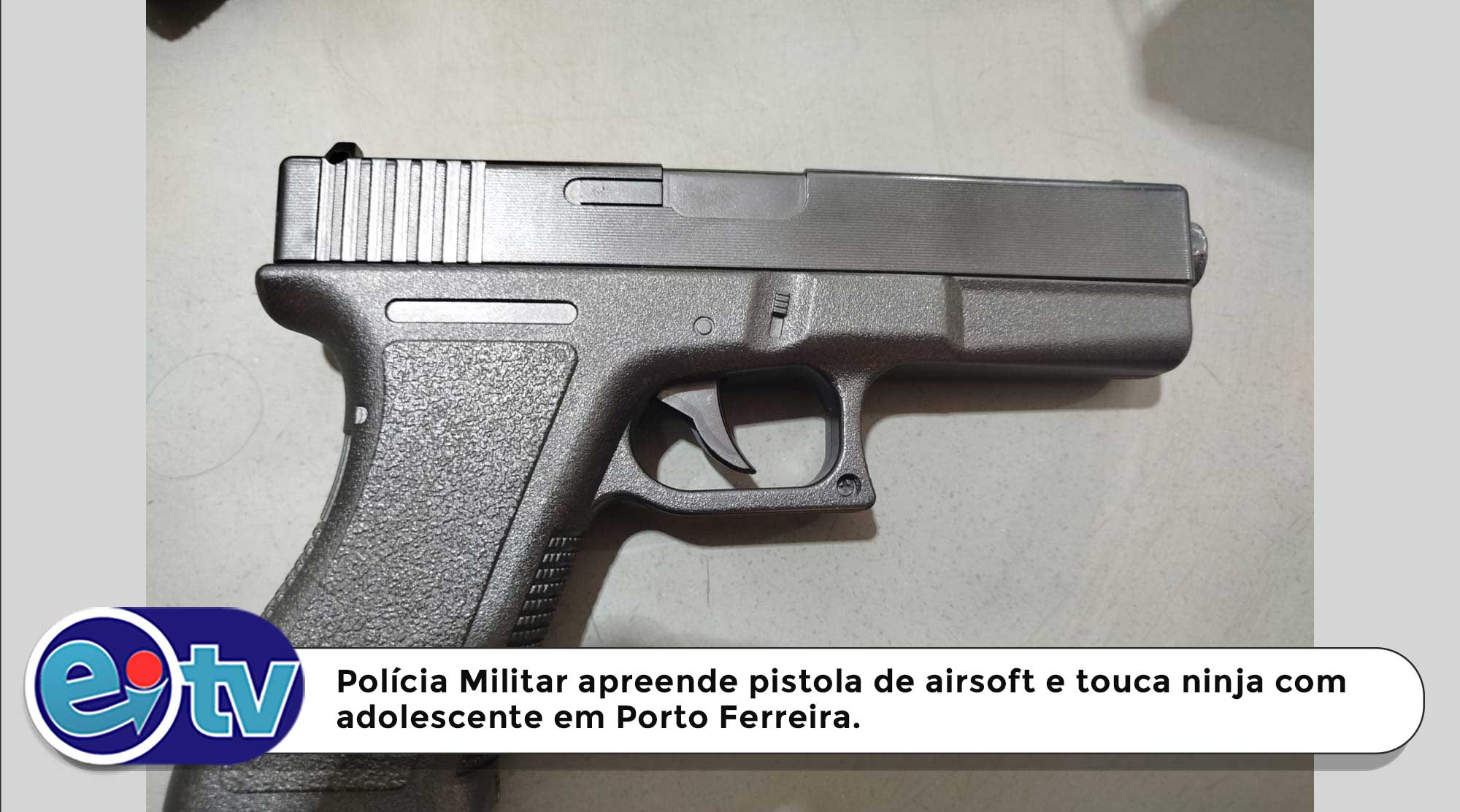 Polícia Militar apreende pistola de airsoft e touca ninja com adolescente em Porto Ferreira