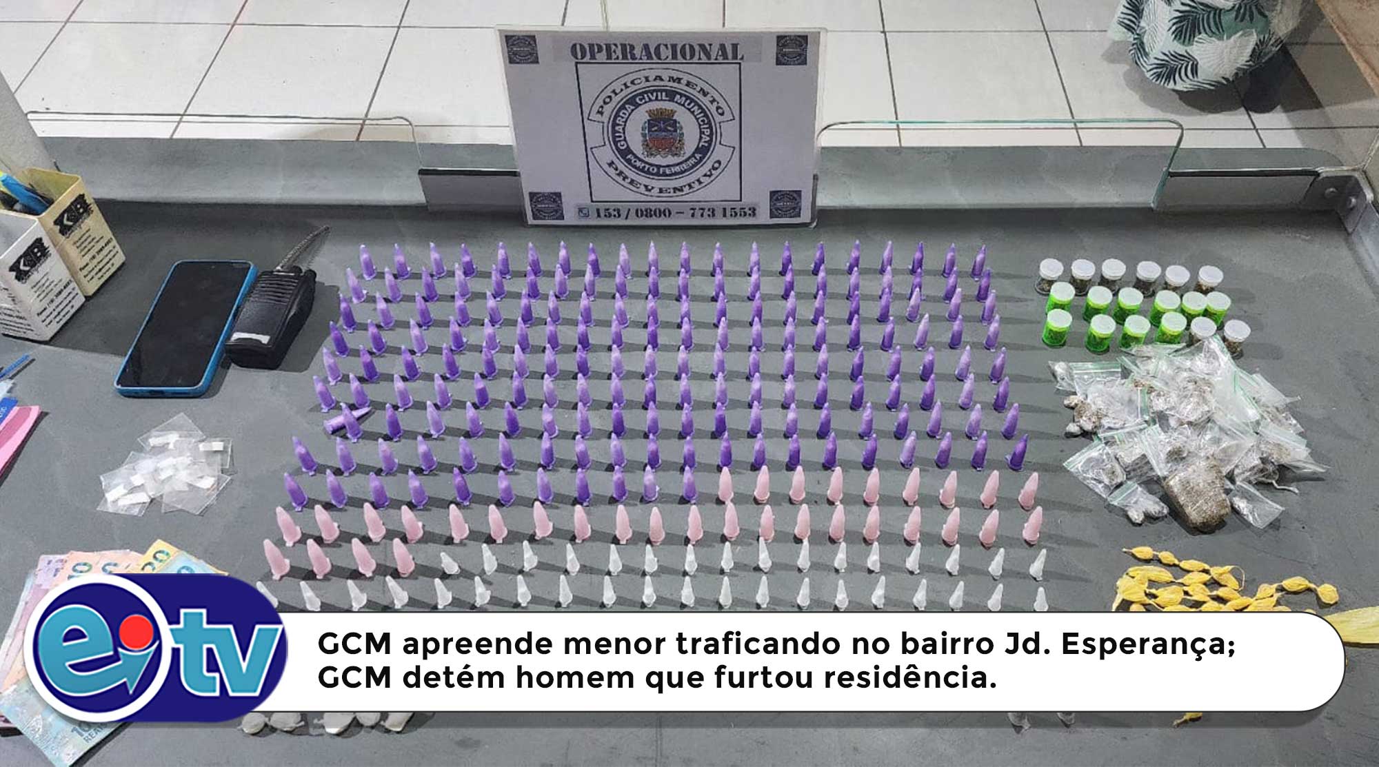 GCM apreende menor traficando no bairro Jd. Esperança.