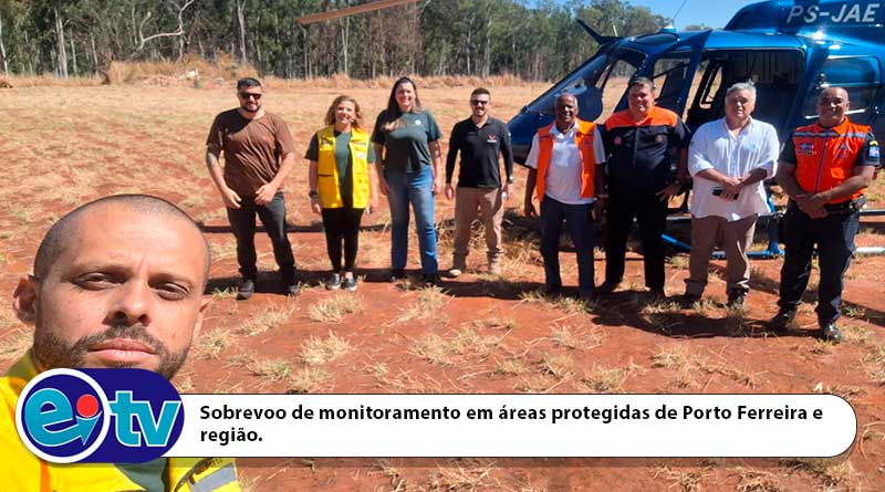 Sobrevoo de monitoramento em áreas protegidas de Porto Ferreira e região.