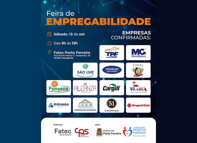 Veja empresas que participarão da Feira da Empregabilidade; interessados devem procurar o PAT até sexta-feira