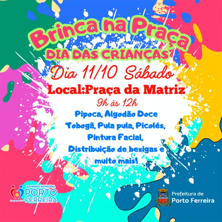 Prefeitura promove evento “Brinca na Praça” em comemoração ao Dia das Crianças