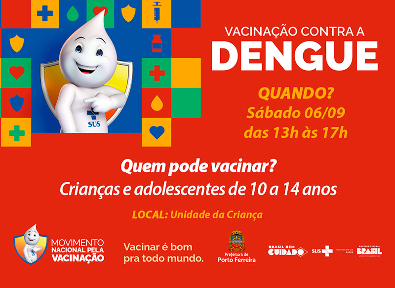 Vigilância fará plantão de vacinação contra a dengue e febre amarela para crianças e adolescentes