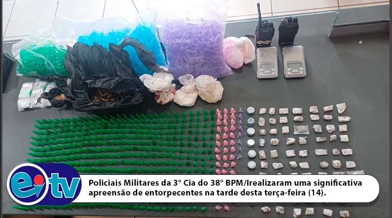Policiais Militares da 3° Cia do 38° BPM/Irealizaram uma significativa apreensão de entorpecentes na tarde desta terça-feira (14).