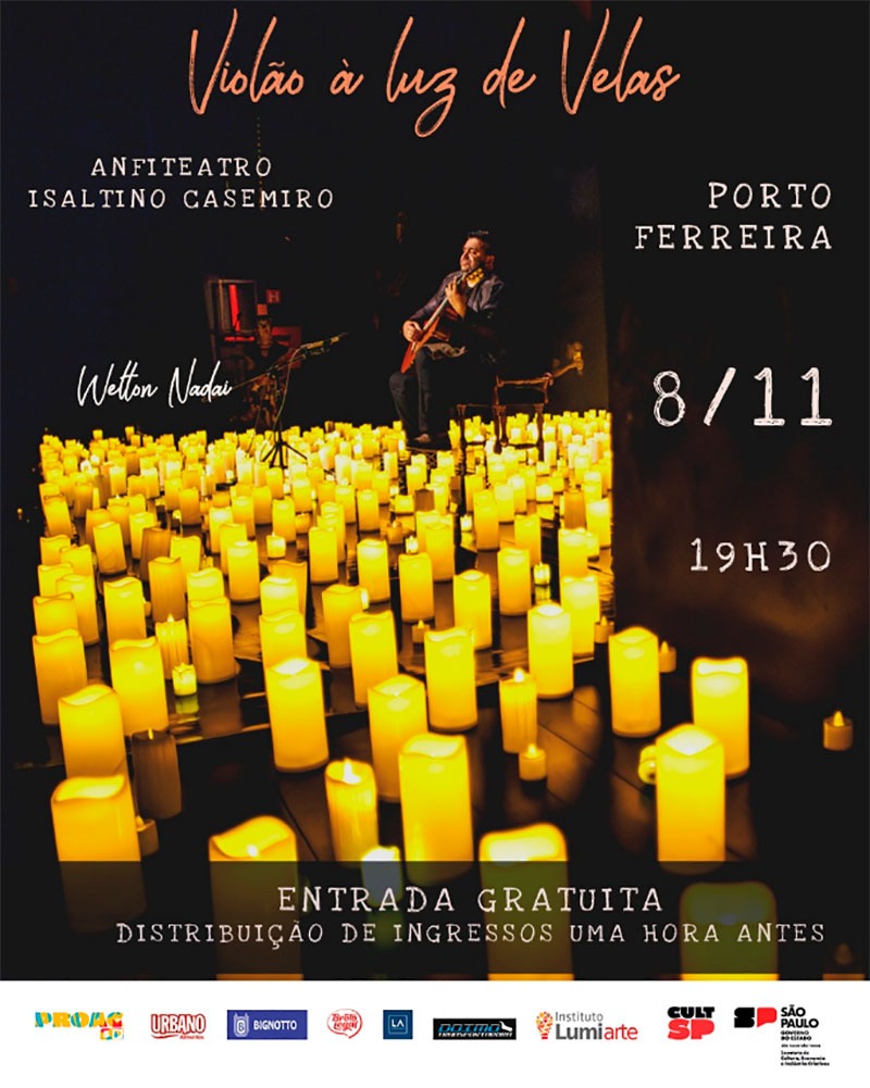 Espetáculo “Violão à Luz de Velas” com Welton Nadai chega a Porto Ferreira