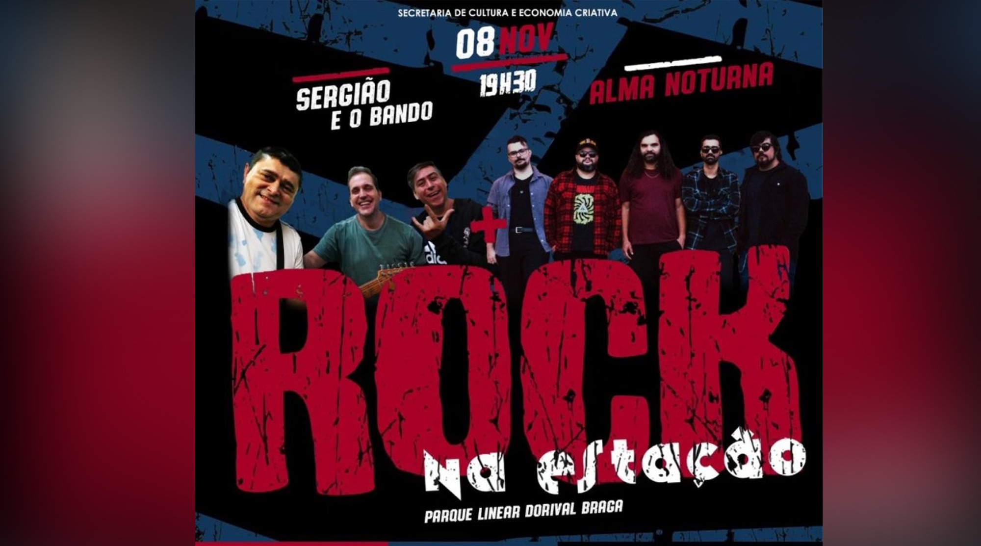 Edição de novembro do Rock na Estação traz as bandas Sergião e o Bando e Alma Noturna