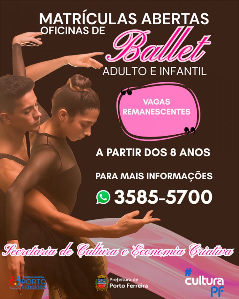 Secretaria de Cultura tem inscrições para oficinas de ballet infantil e adulto
