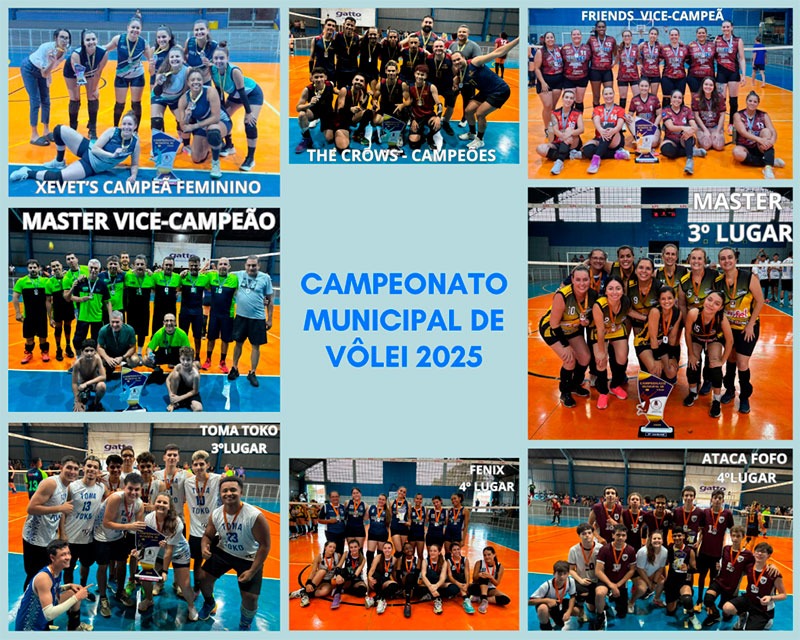Emoção, disputas acirradas e grandes finais marcam o Municipal de Vôlei 2025