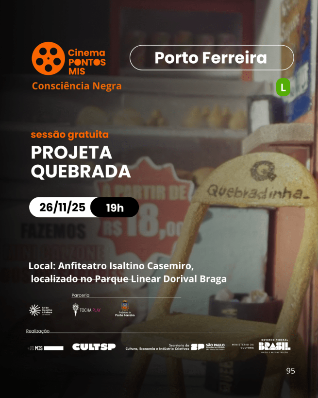 Pontos MIS exibe “Projeta Quebrada” dentro da Semana da Consciência Negra