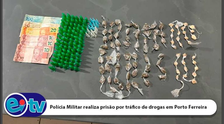 Polícia Militar realiza prisão por tráfico de drogas em Porto Ferreira