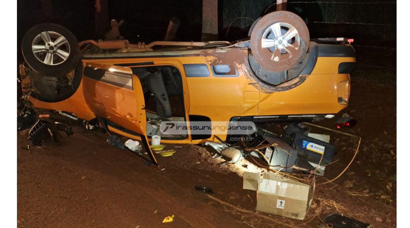 Capotamento é registrado na vicinal da Usina São Luiz, em Pirassununga