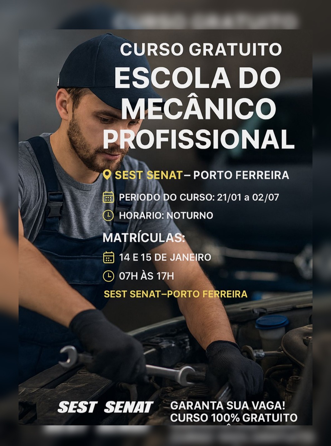 CURSO GRATUITO – ESCOLA DO MECÂNICO PROFISSIONAL