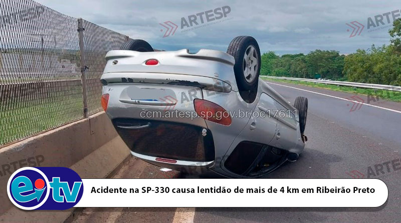 Acidente na SP-330 causa lentidão de mais de 4 km em Ribeirão Preto