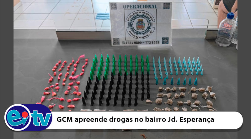 GCM apreende drogas no bairro Jd. Esperança