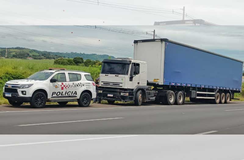 Caminhão roubado com carga de maionese é localizado na Anhanguera em Pirassununga