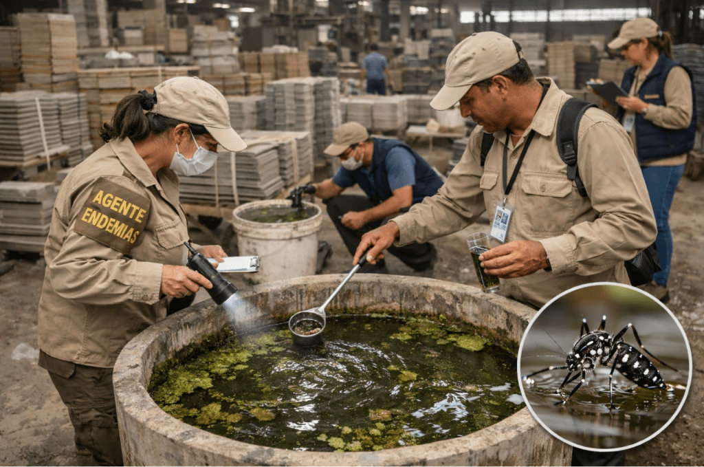 Agentes de endemias realizam vistorias em cerâmicas após recesso de fim de ano