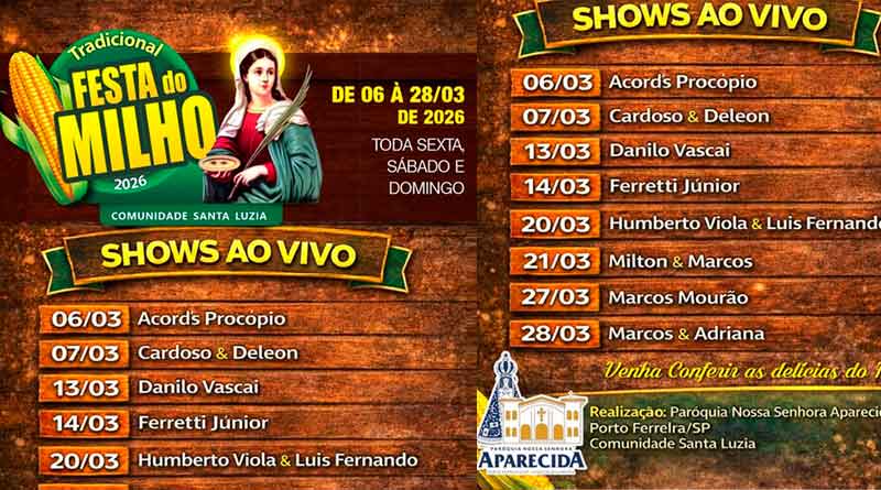 Vem aí a Tradicional Festa do Milho 2026