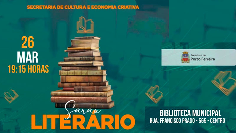 Biblioteca municipal promove Sarau Literário aberto ao público na próxima quinta (26)