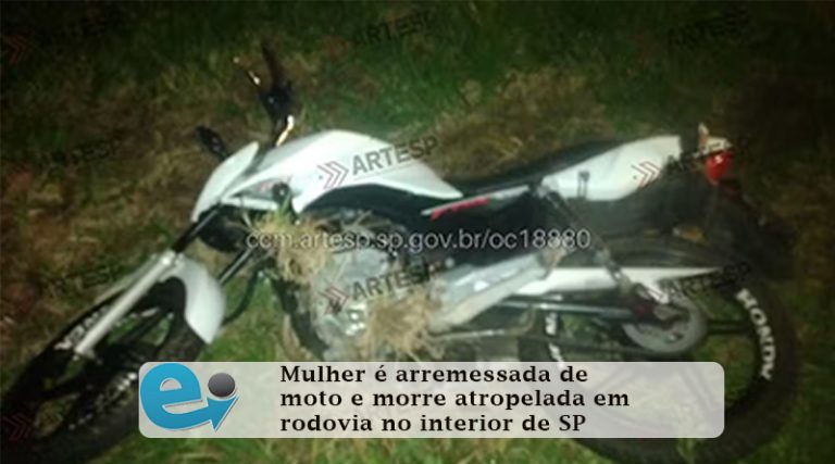 Mulher é arremessada de moto e morre atropelada em rodovia no interior de SP