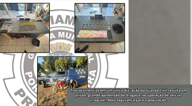 Três ocorrências em um único dia: ação da Guarda Civil resulta em prisão