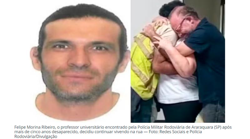 Professor universitário que ficou 5 anos desaparecido decide não morar com a família