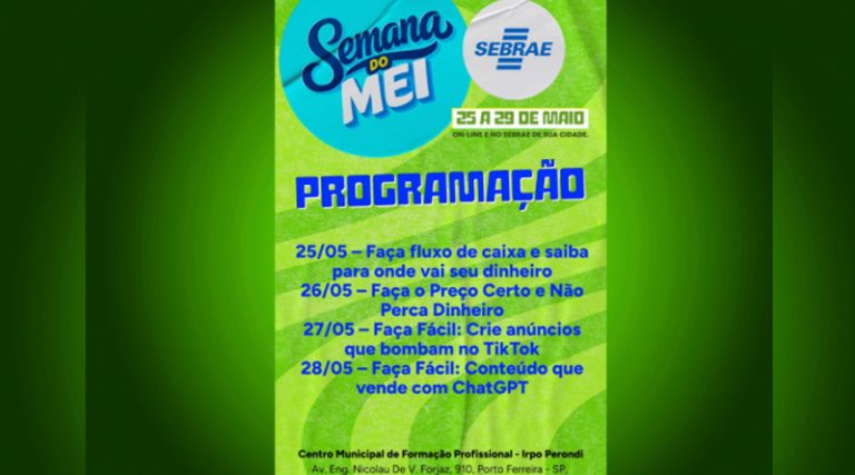 Semana do MEI oferece capacitações gratuitas para empreendedores em Porto Ferrei [...]