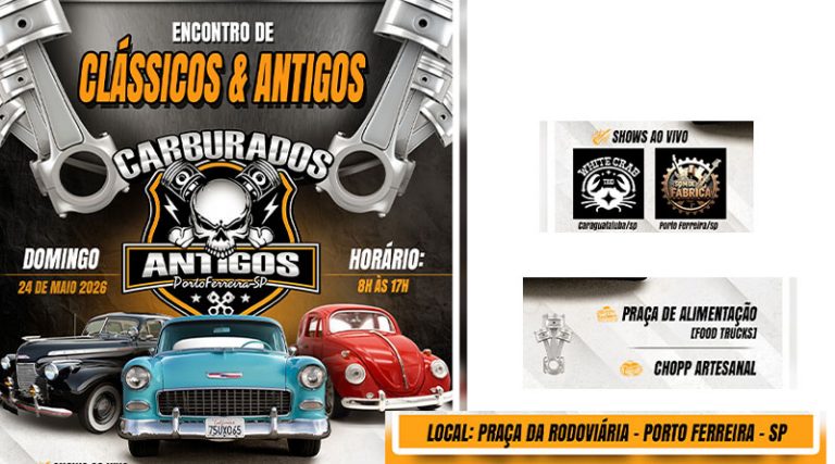 Vem aí o encontro de clássicos & Antigos do Carburados!