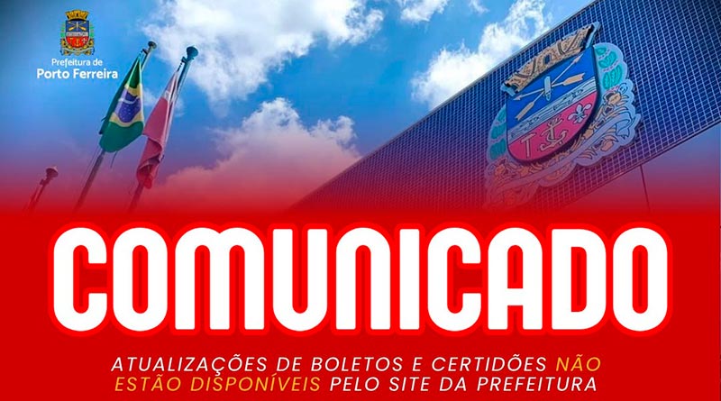Atualizações de boletos e certidões não estão disponíveis pelo site da Prefeitura
