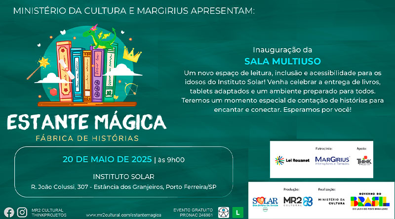 Projeto Estante Mágica – Uma Fábrica de Histórias inaugura sala multiuso com biblioteca acessível em Porto Ferreira