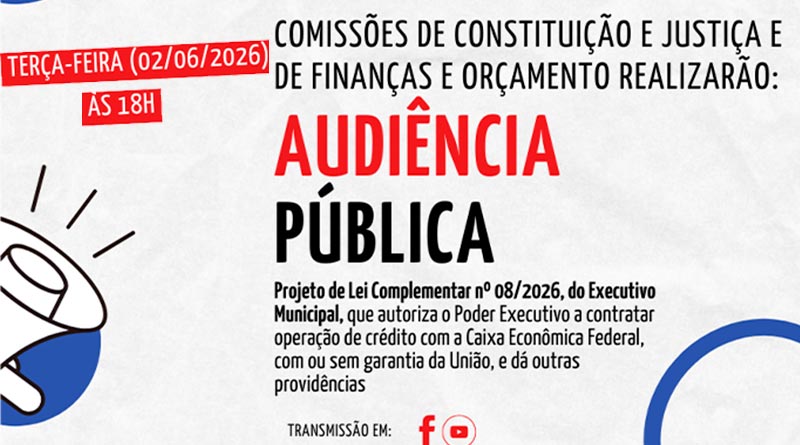 Câmara convida população para audiência pública sobre projeto do Anel Viário da Zona Norte