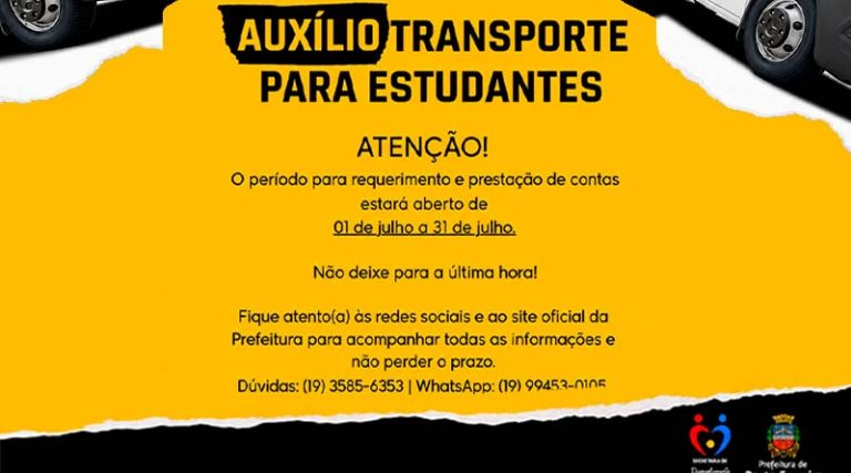 Prefeitura divulgará edital do auxílio-transporte para estudantes na primeira se [...]