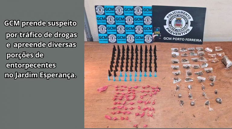 GCM PRENDE SUSPEITO POR TRÁFICO DE DROGAS NO JARDIM ESPERANÇA