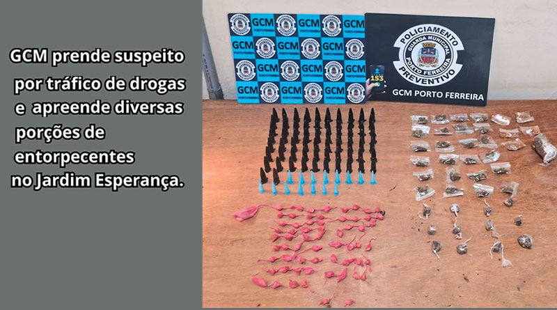 GCM PRENDE SUSPEITO POR TRÁFICO DE DROGAS NO JARDIM ESPERANÇA