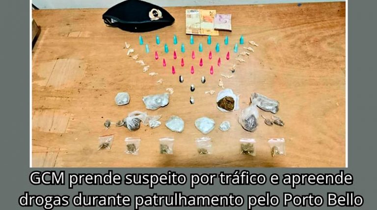 GCM prende suspeito por tráfego de Drogas Porto Bello