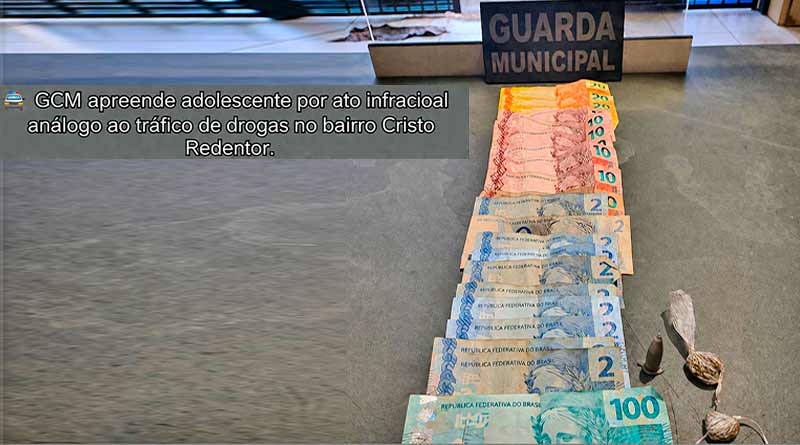 ADOLESCENTE É APREENDIDO POR ATO INFRACIONAL ANÁLOGO AO TRÁFICO DE DROGAS NO CRISTO REDENTOR
